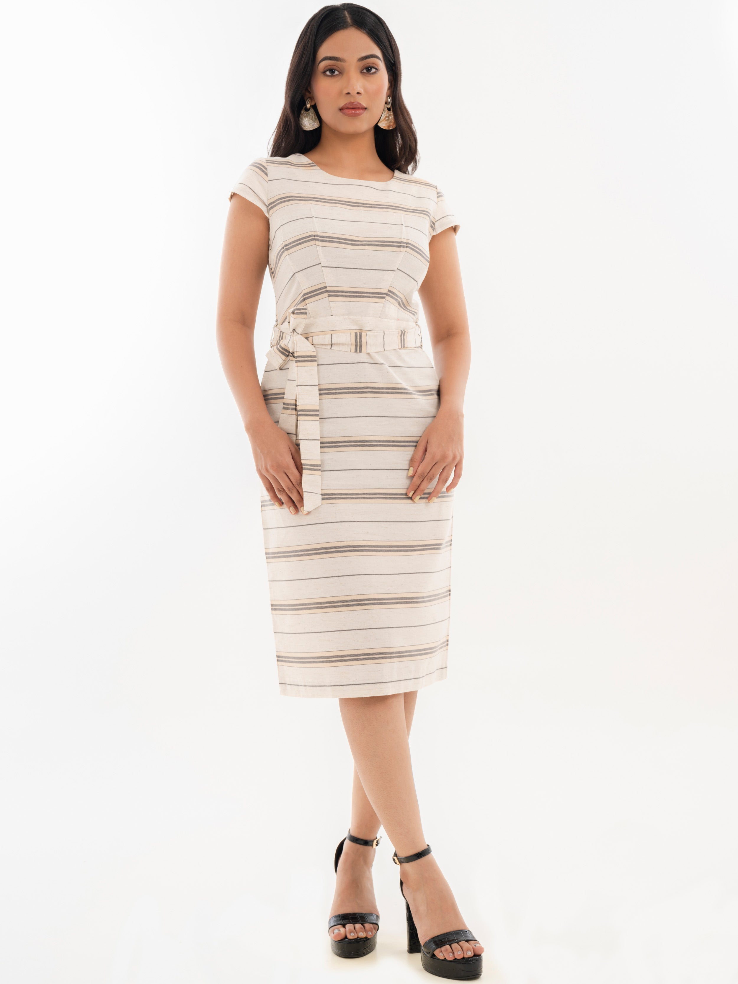 Classic Contour Dress Ivory – Halff Grey