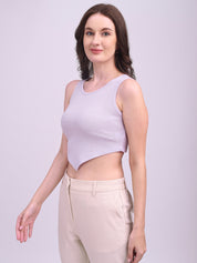 Ribbed V-Cut Tank Top Lavender