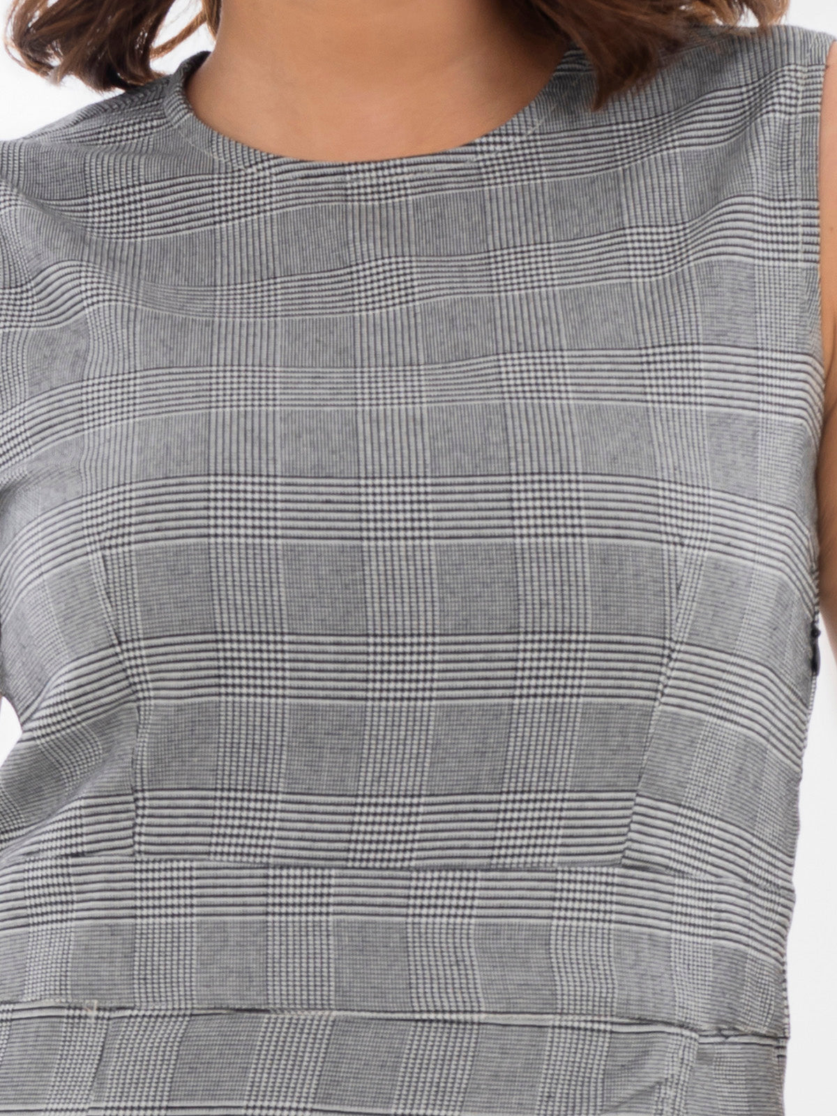 Overlap Shift Dress Grey Detail