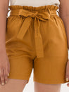 Paper Bag Shorts Mustard Front knot Detail