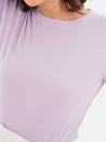 Drop Shoulder Ribbed T-Shirt Lilac Detail