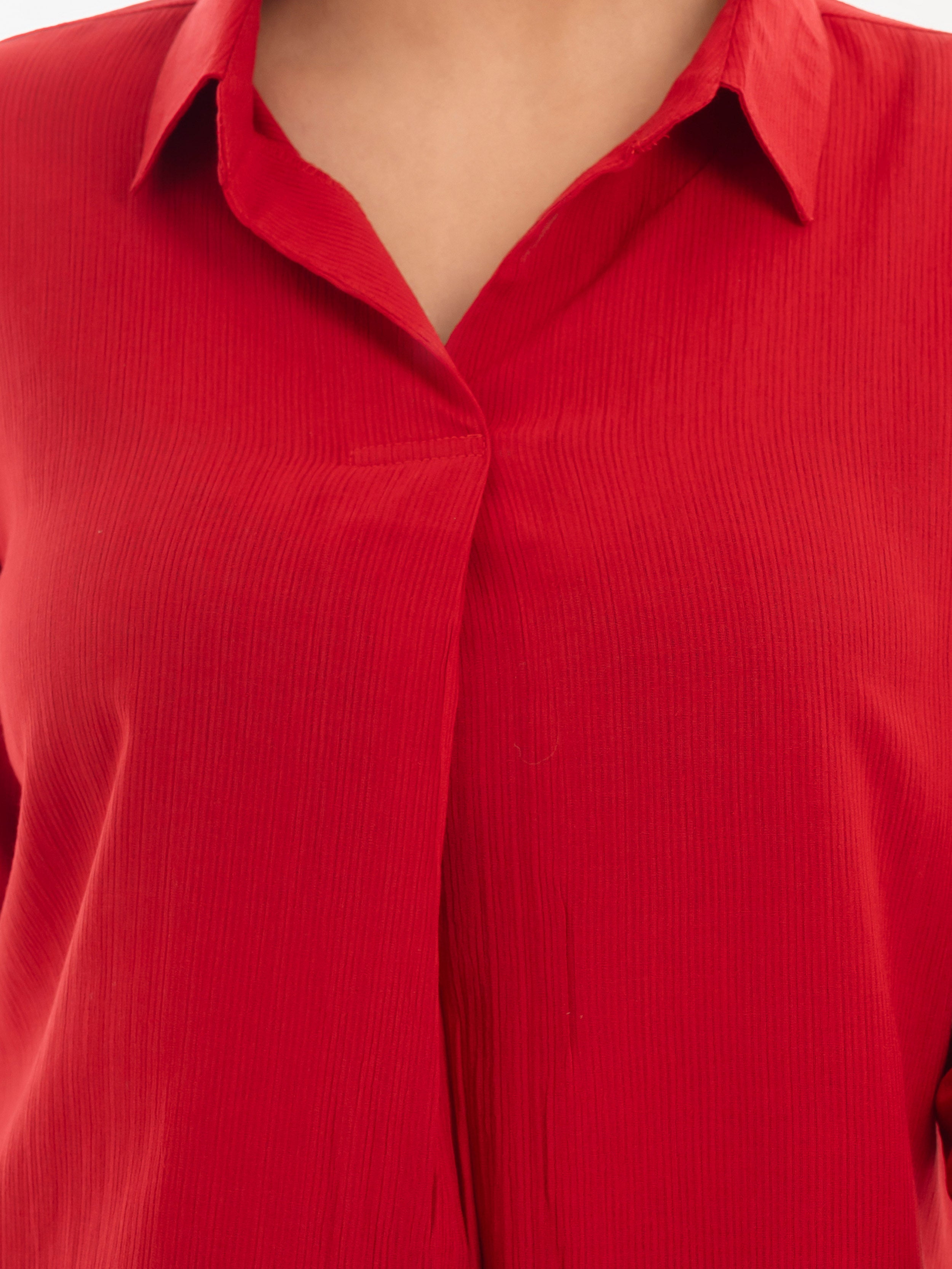 3/4 Sleeve Shirt Red Detail