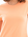 Crew Neck Cotton T-Shirt Peach Detail