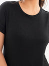 Drop Shoulder Ribbed T-Shirt Black Detail