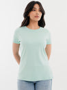 Crew Neck Cotton T-Shirt Mint Front