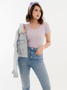 Scoop Neck Ribbed T-Shirt Lilac Styling