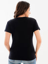 V Neck Cotton T-Shirt Black Back