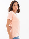 V Neck Cotton T-Shirt Peach Side