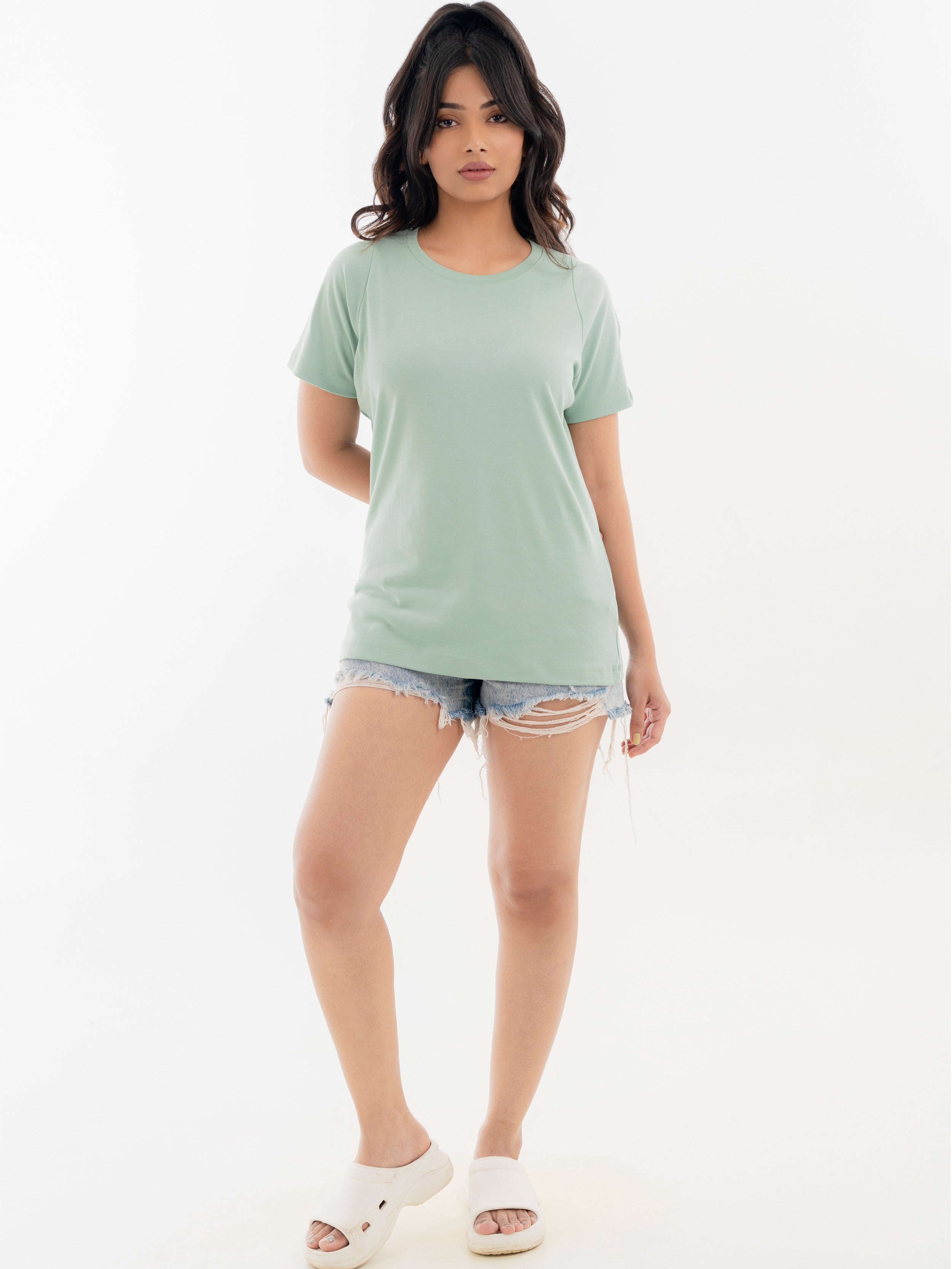 Racer Cotton T-Shirt Pistachio Full Front