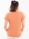 Drop Shoulder Ribbed T-Shirt Orange Back