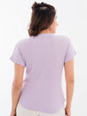 Drop Shoulder Ribbed T-Shirt Lilac Back