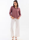 3/4 Sleeve Shirt Dusty Pink Full Front