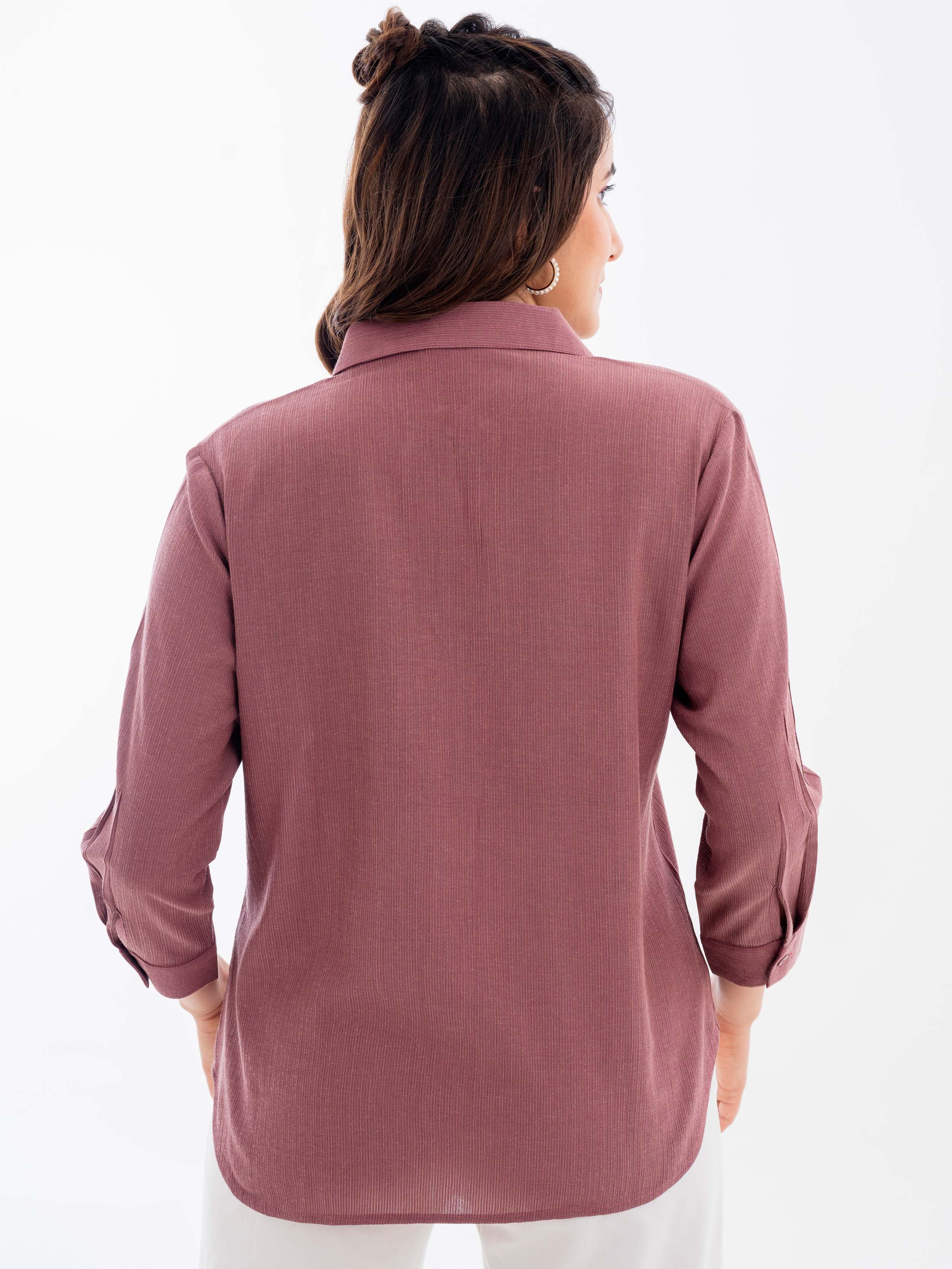 3/4 Sleeve Shirt Dusty Pink Back