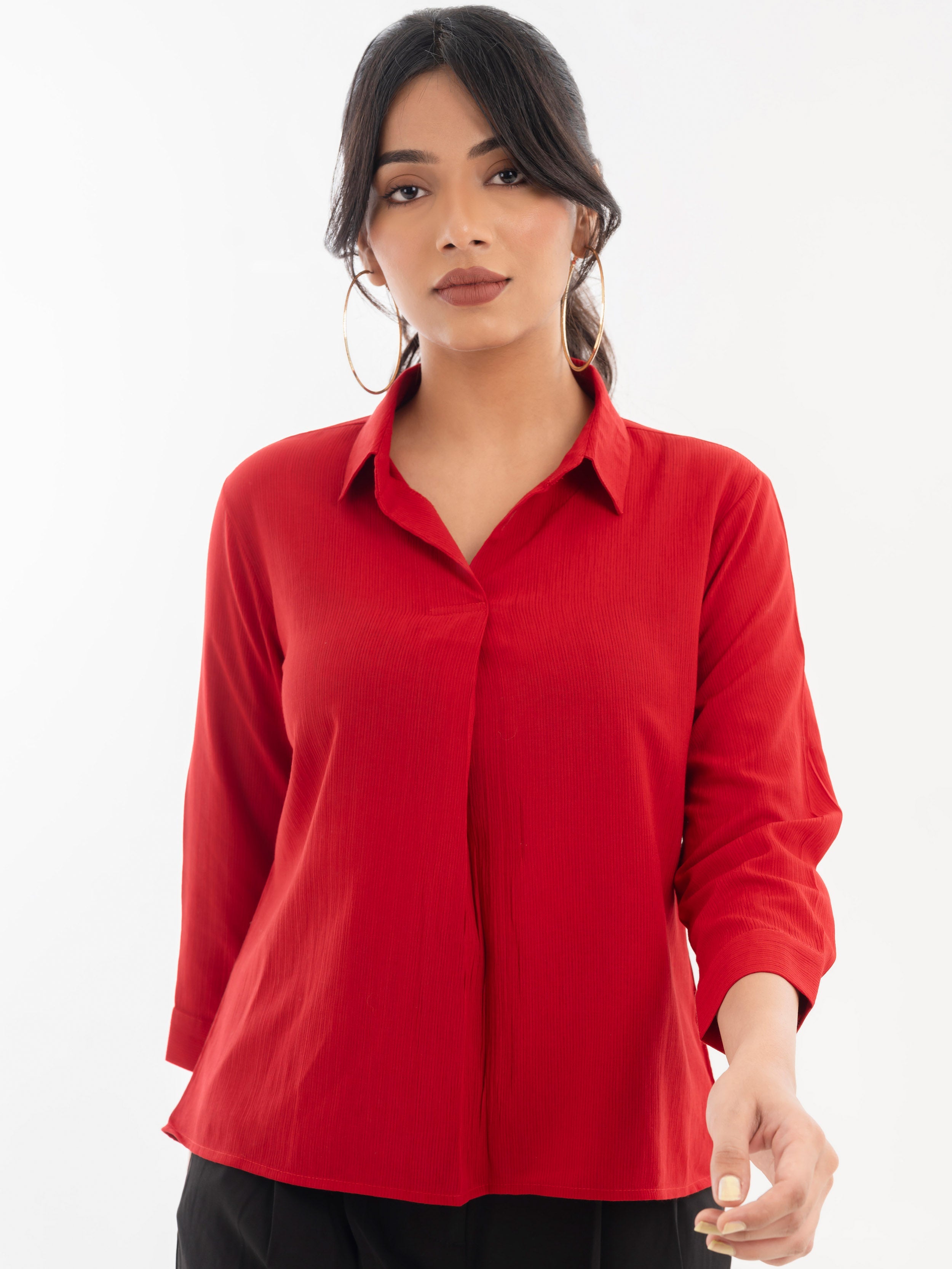 4 Sleeve Shirt Red Front