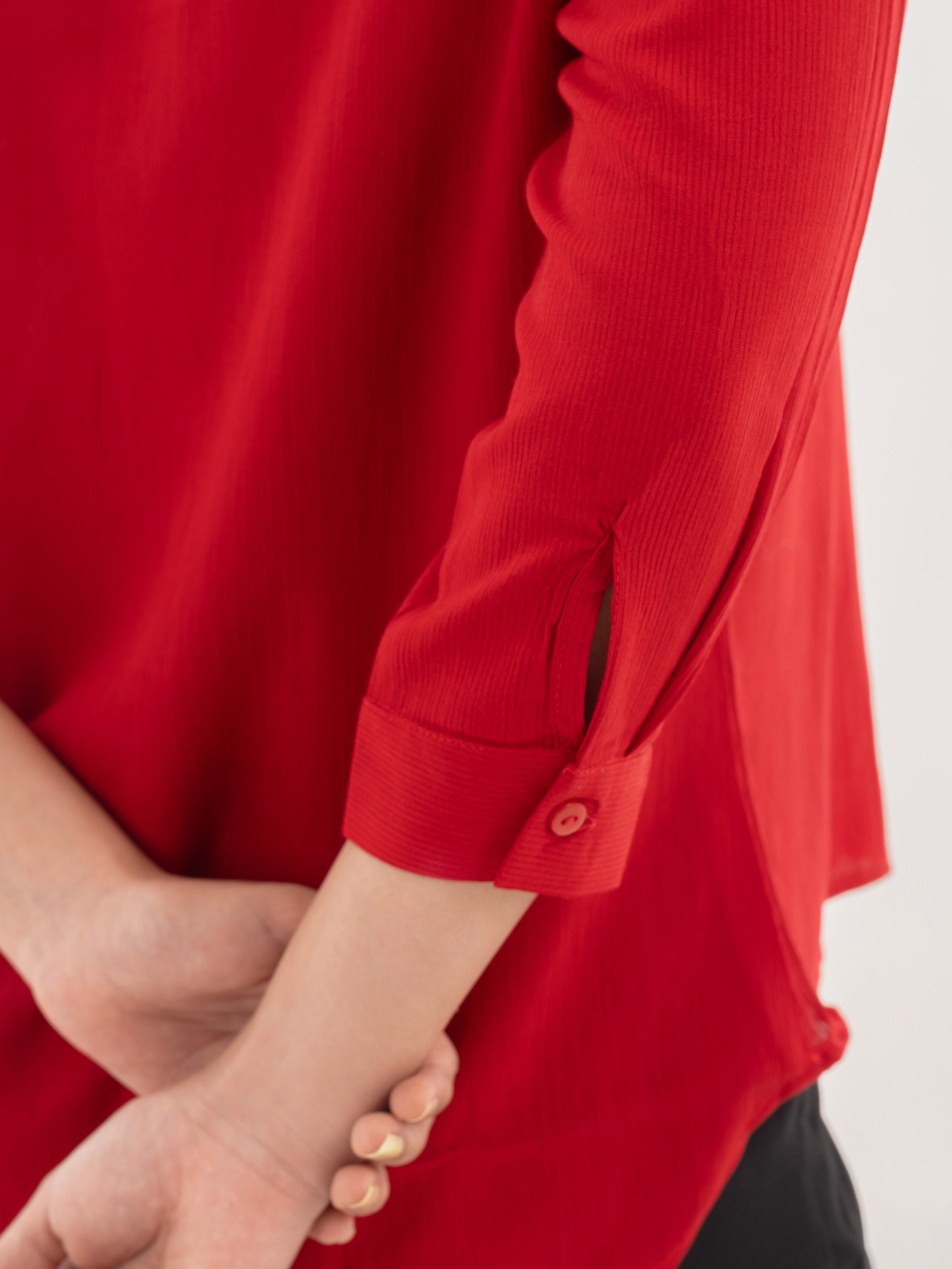 3/4 Sleeve Shirt Red Sleeve