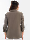 3/4 Sleeve Shirt Brown Grey Back