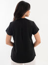 V Neck Casual Shirt Top Black Back