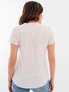 V Neck Casual Shirt Top Pastel Pink Back