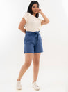 Paper Bag Shorts Classic Blue Full Front