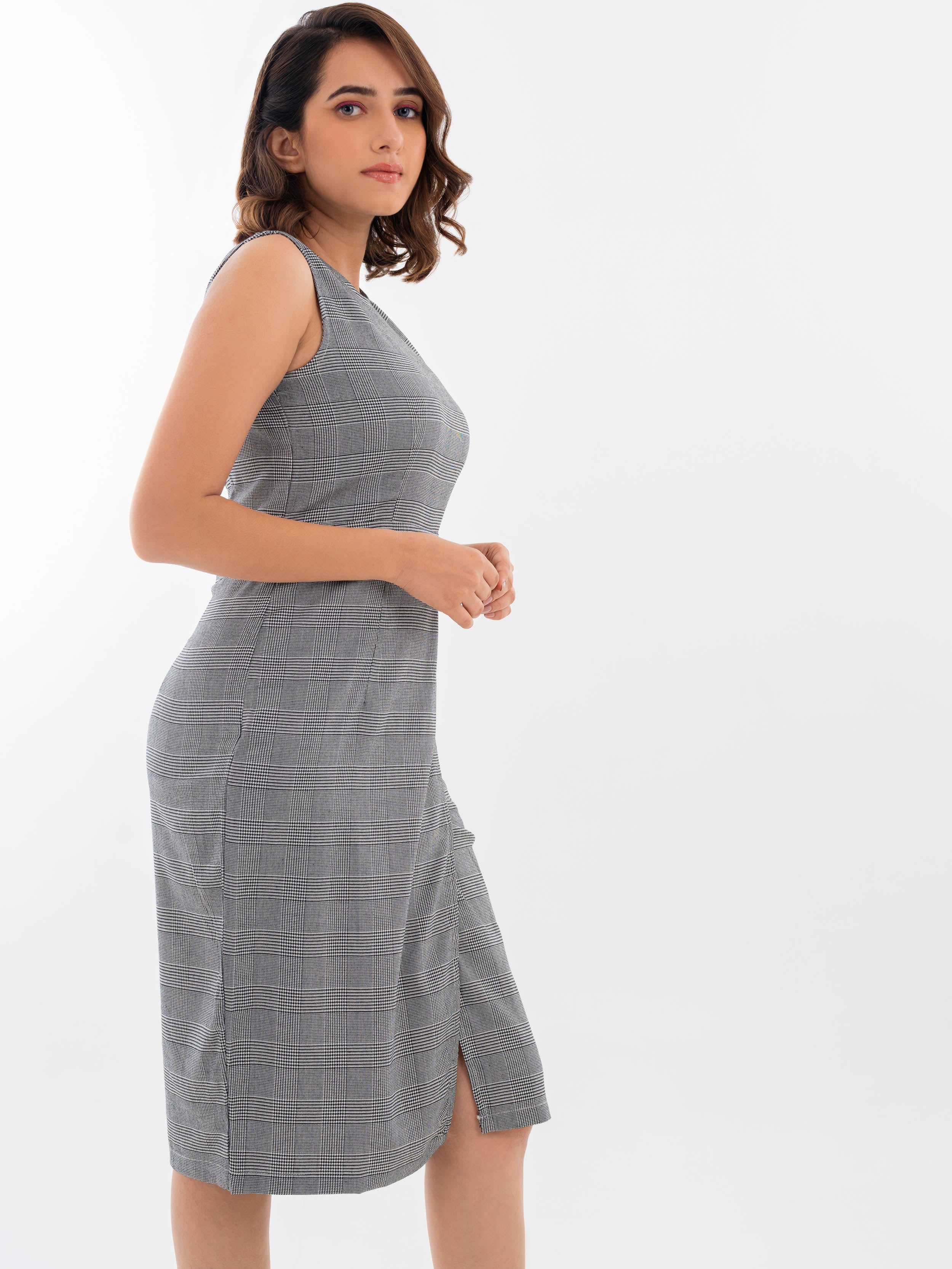 Overlap Shift Dress Grey Side