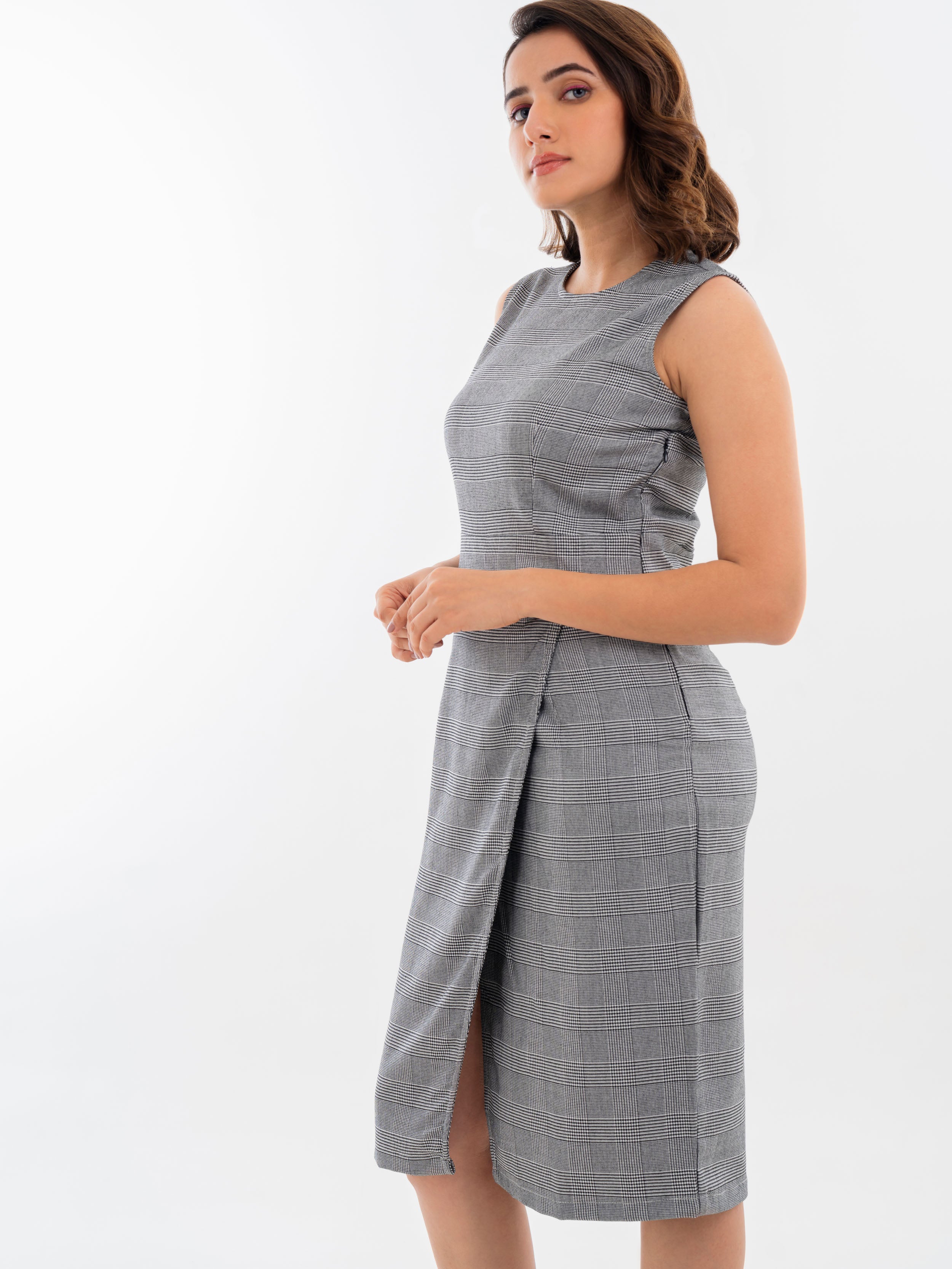 Overlap Shift Dress Grey Side