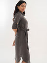 Linen Shirt Dress Grey Side