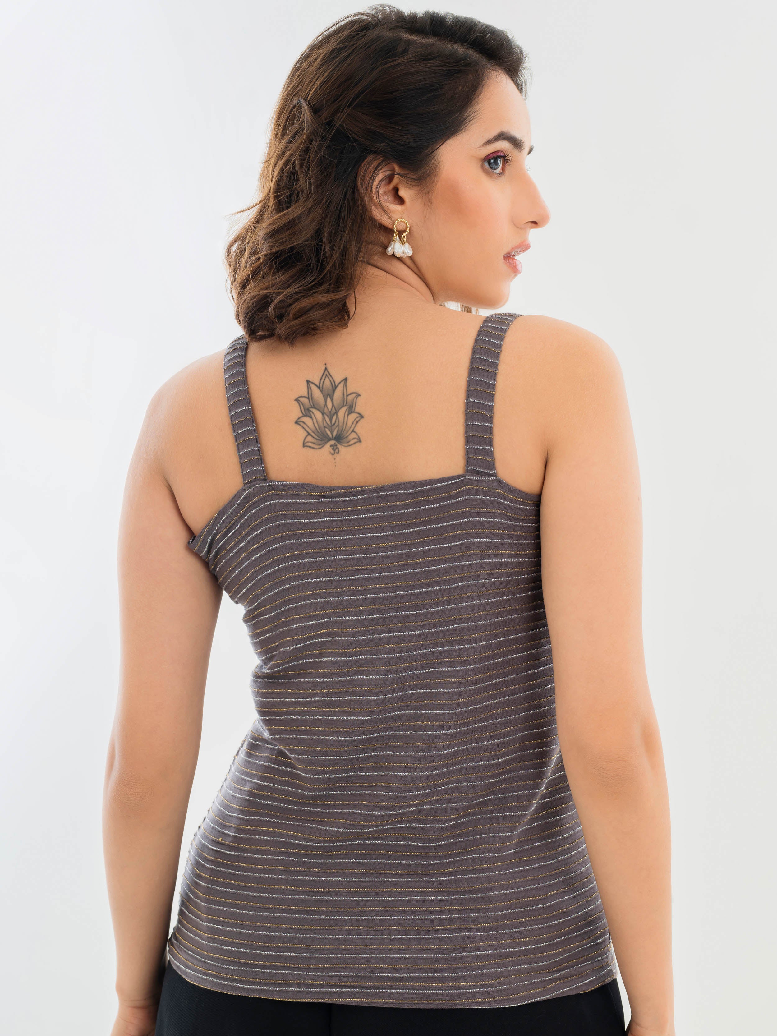 Square Neck Camisole Grey Back