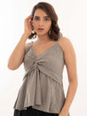 Front Twisted Cami Top Light Grey Front