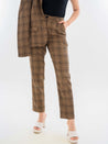 Check Straight Business Suit Beige Pant Front