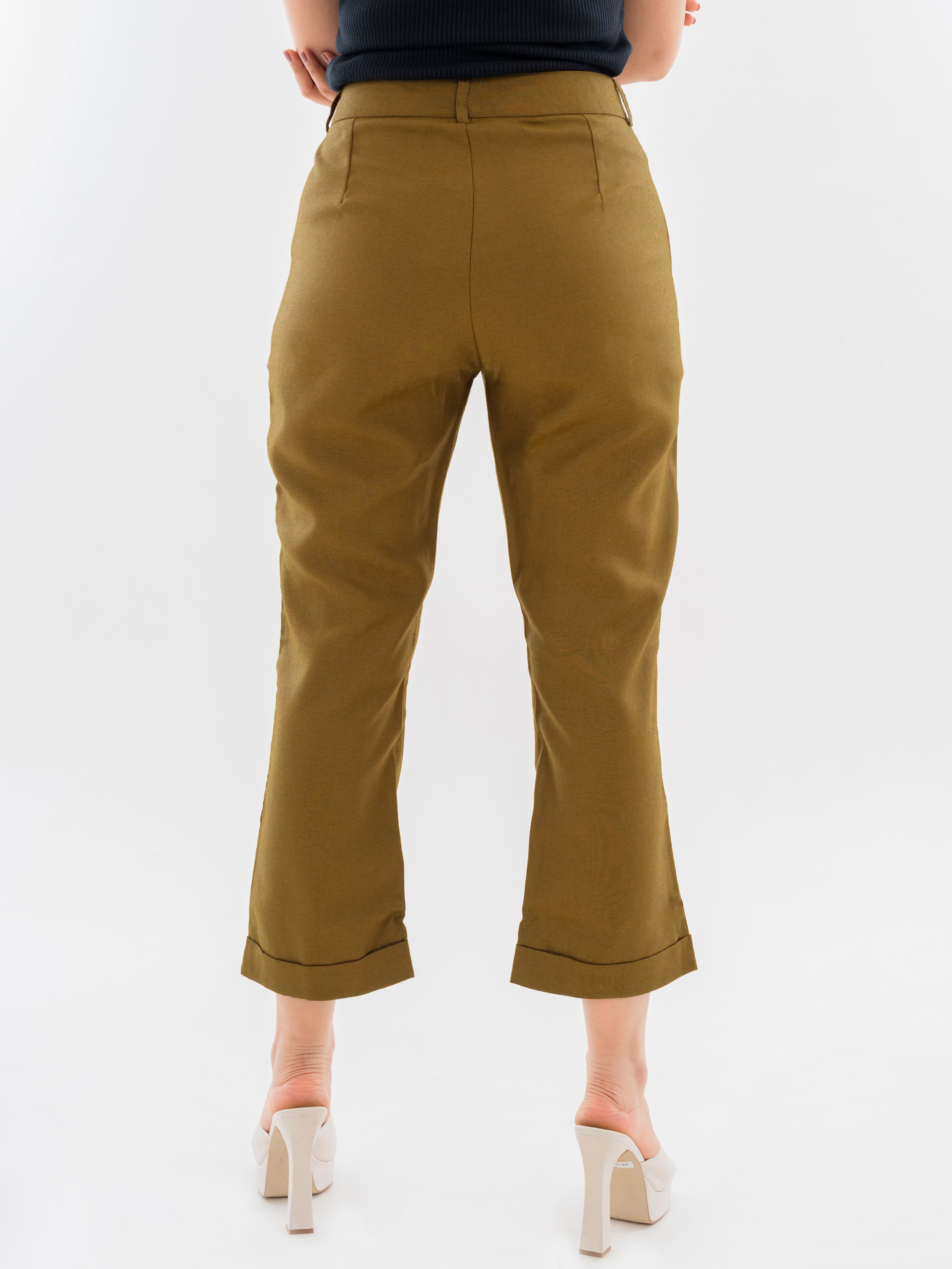 Ankle length Pants Golden Olive Back