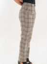 Check Straight Leg Pants Pastel Grey Side