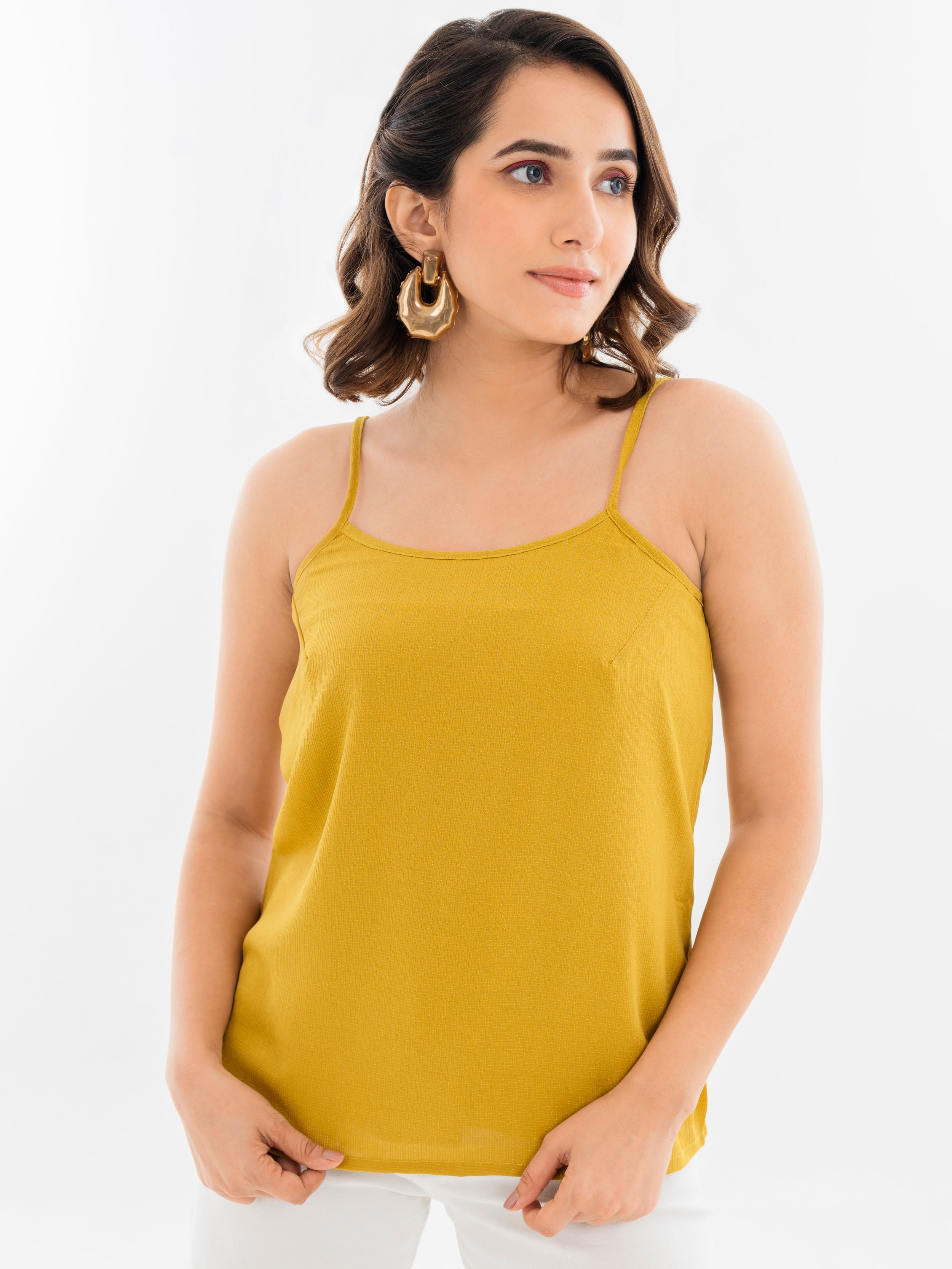 Classic Camisole Mustard Yellow Front