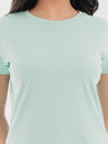 Crew Neck Cotton T-Shirt Mint Detail