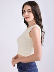Ribbed Tank Top Off White