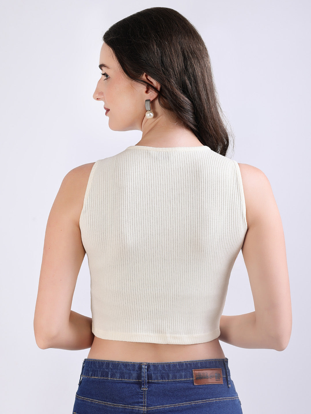 Ribbed Tank Top Off White